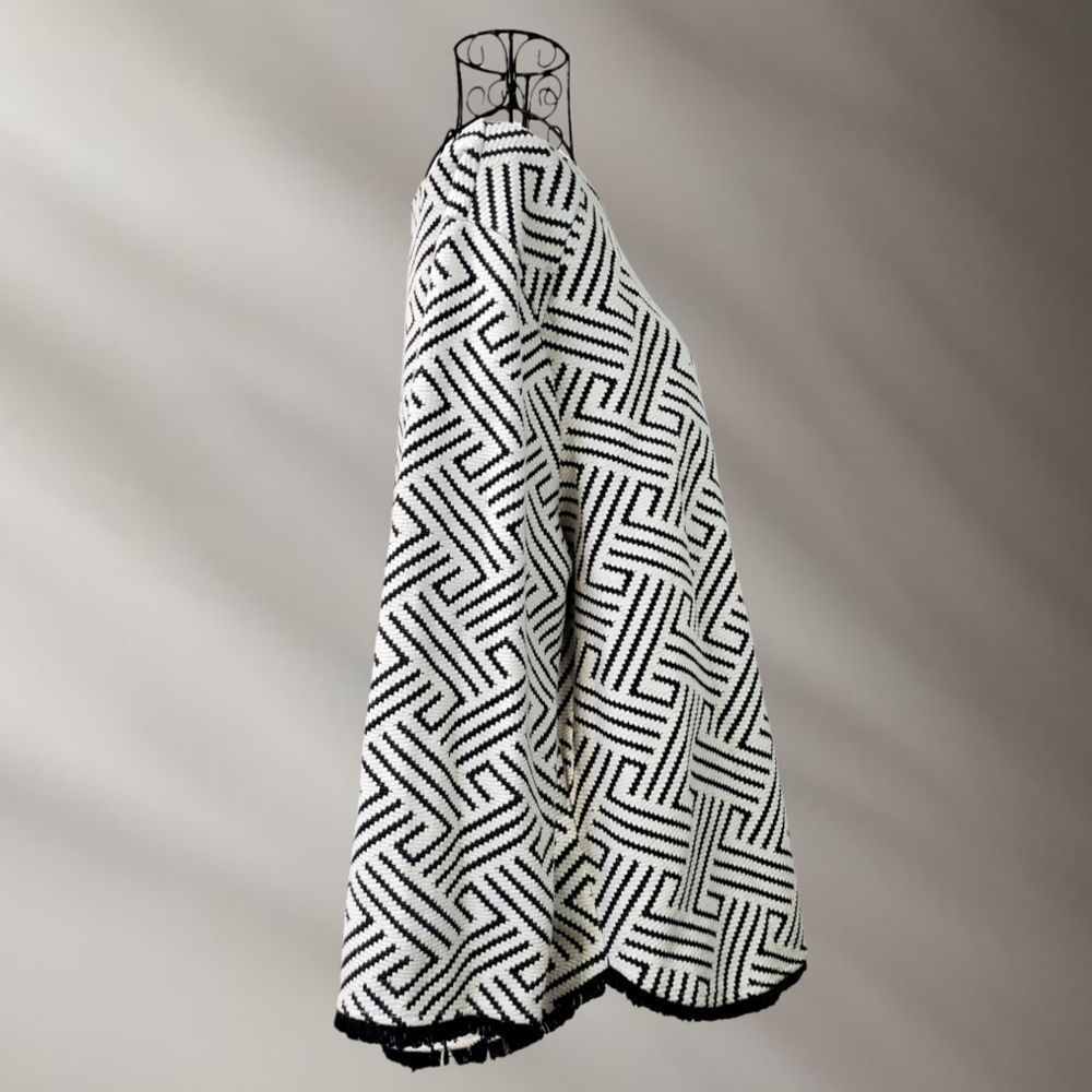 Anthropologie W5 Black and White Shirt with Fringe - Picture 2 of 6